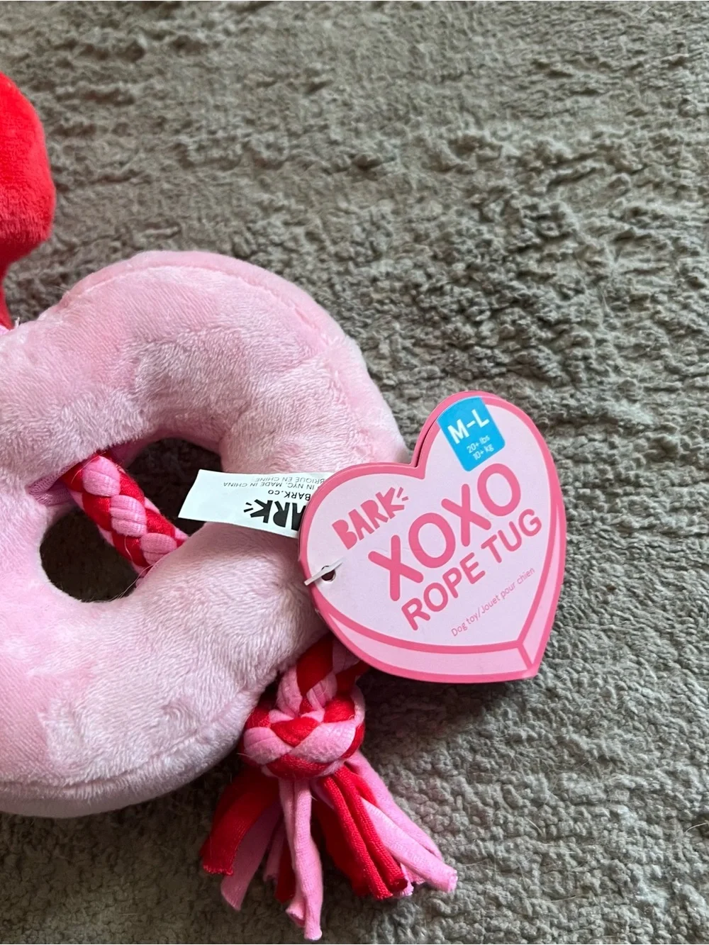 Bark XOXO Rope Tug Dog Toy NWT